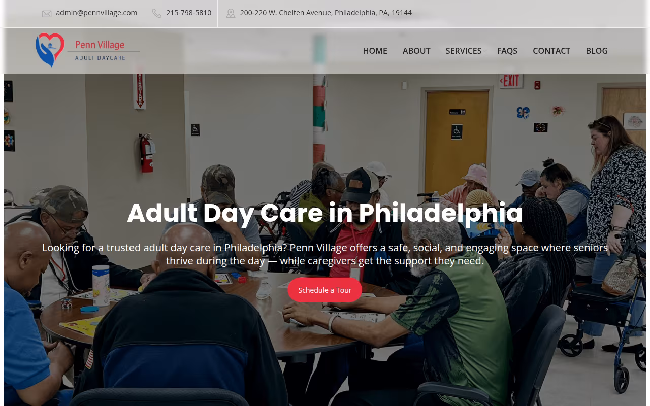Penn Village Adult Daycare website