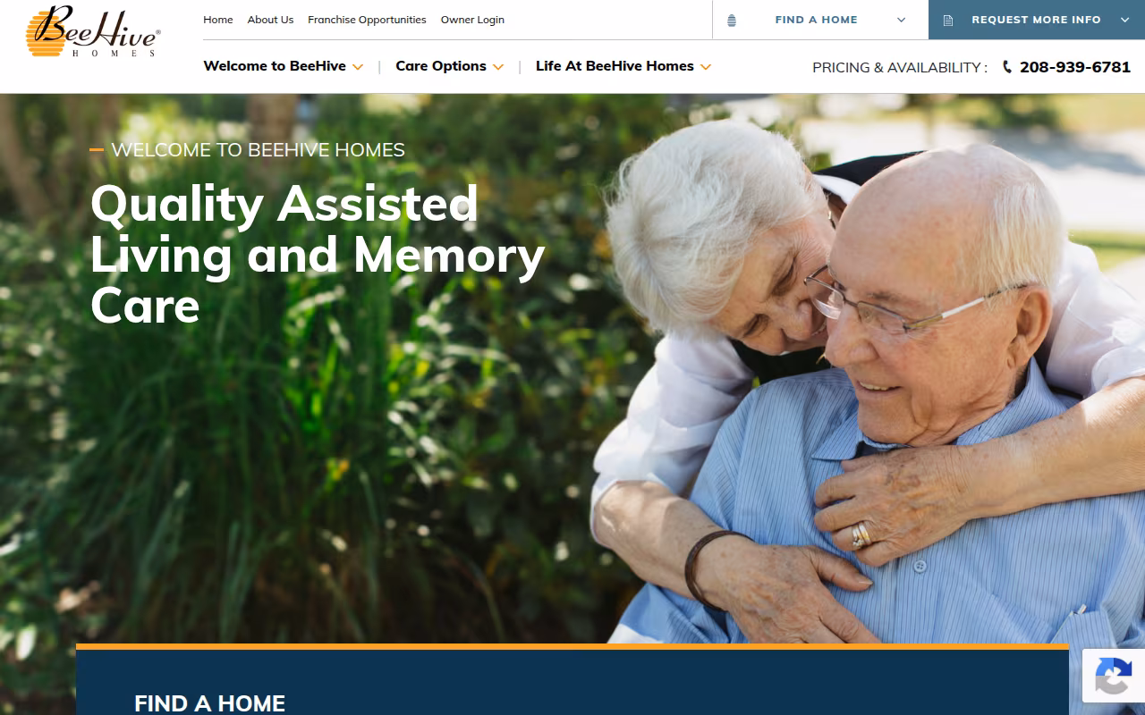 BeeHive Homes of Salt Lake and MillCreek website