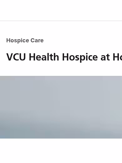VCU Health | Hospice at Home by BAYADA website