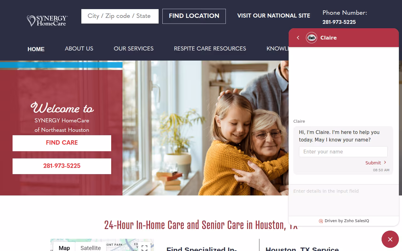 SYNERGY HomeCare website