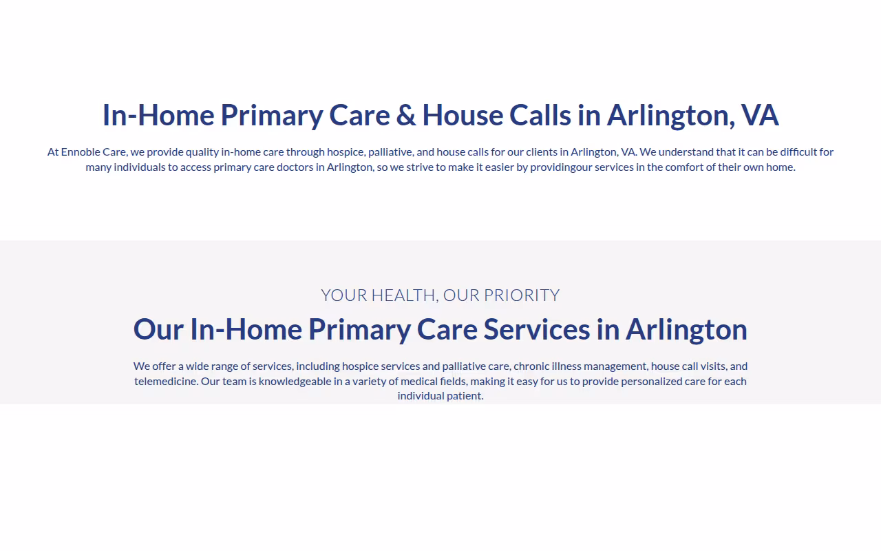 Ennoble Care website