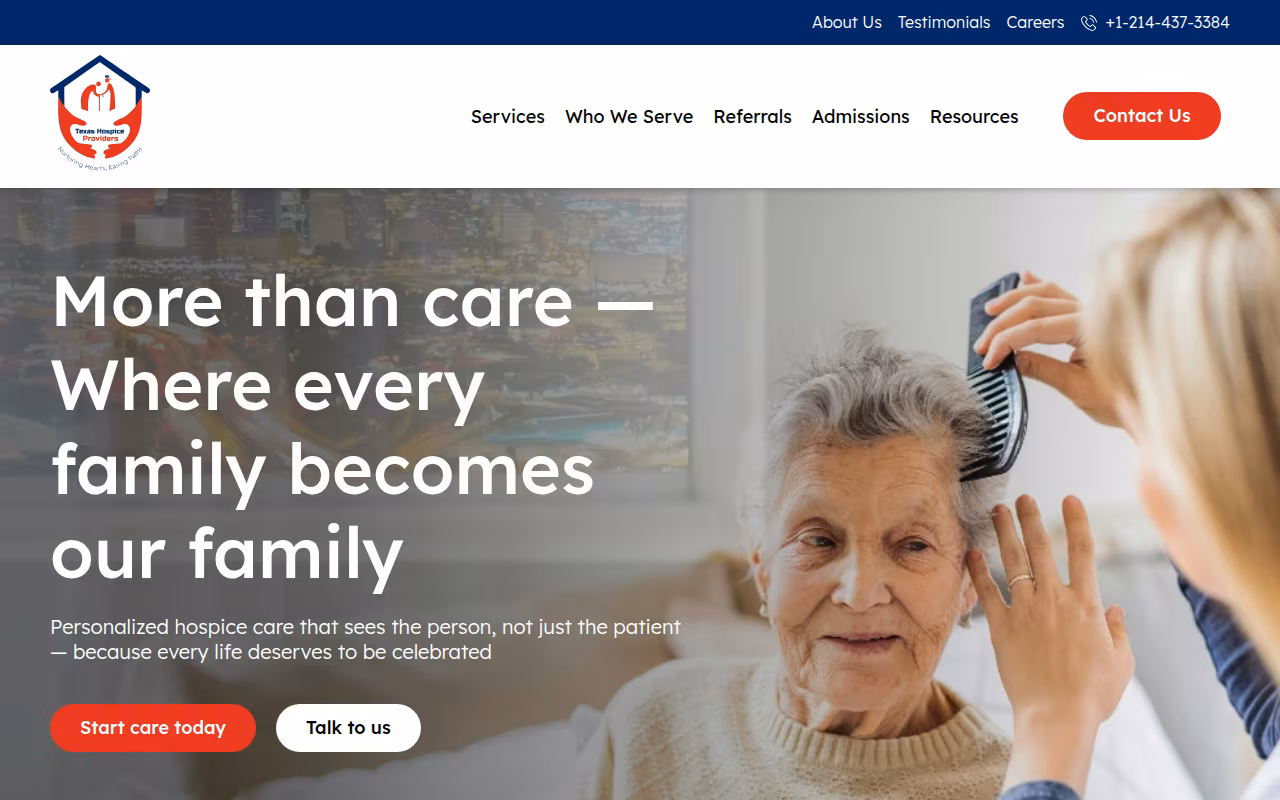 Texas Hospice Providers website