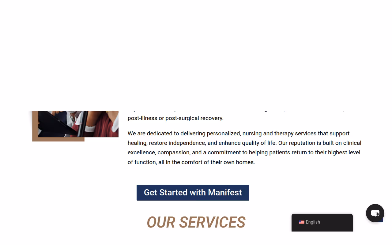Manifest Home Health, LLC website