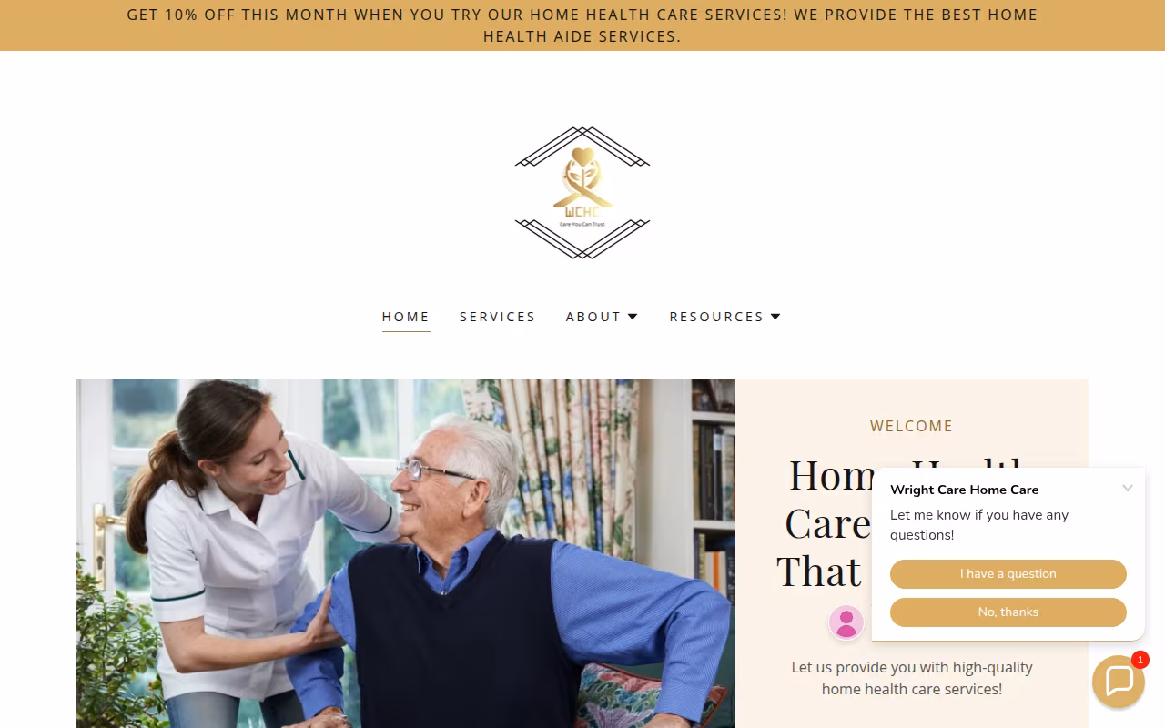Wright Care Home Care LLC website