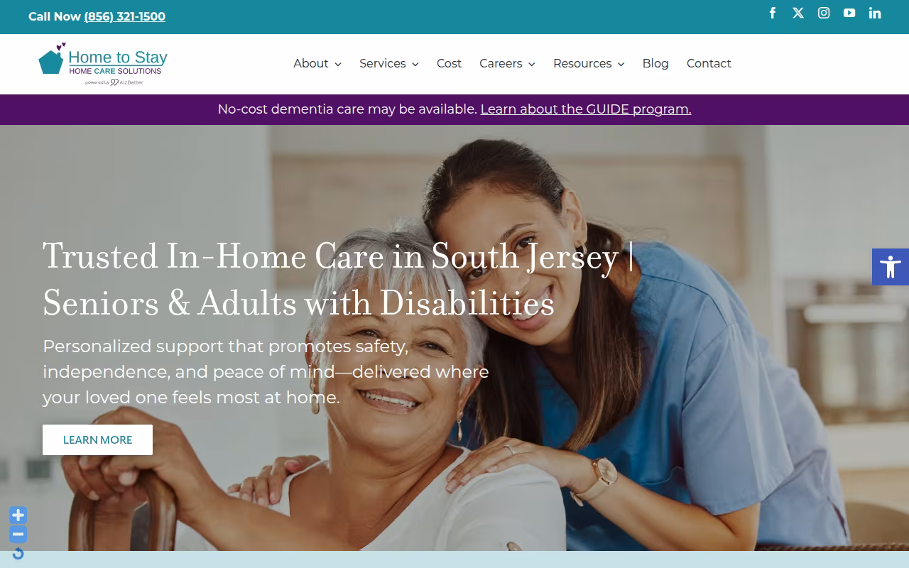 Home To Stay Home Care Solutions website