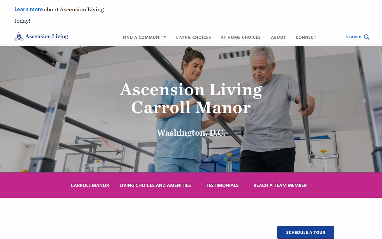 Ascension Living Carroll Manor website