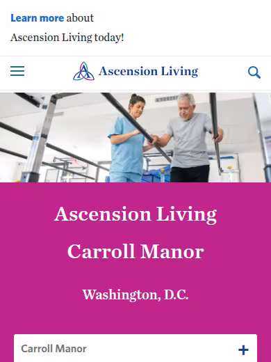 Ascension Living Carroll Manor website