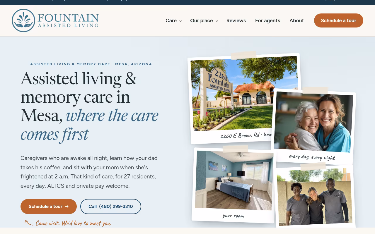 Fountain Assisted Living Center website