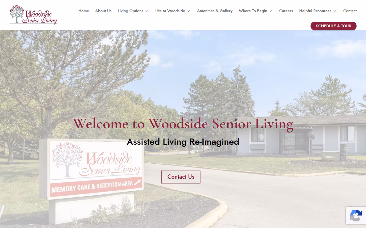 Woodside Senior Living website