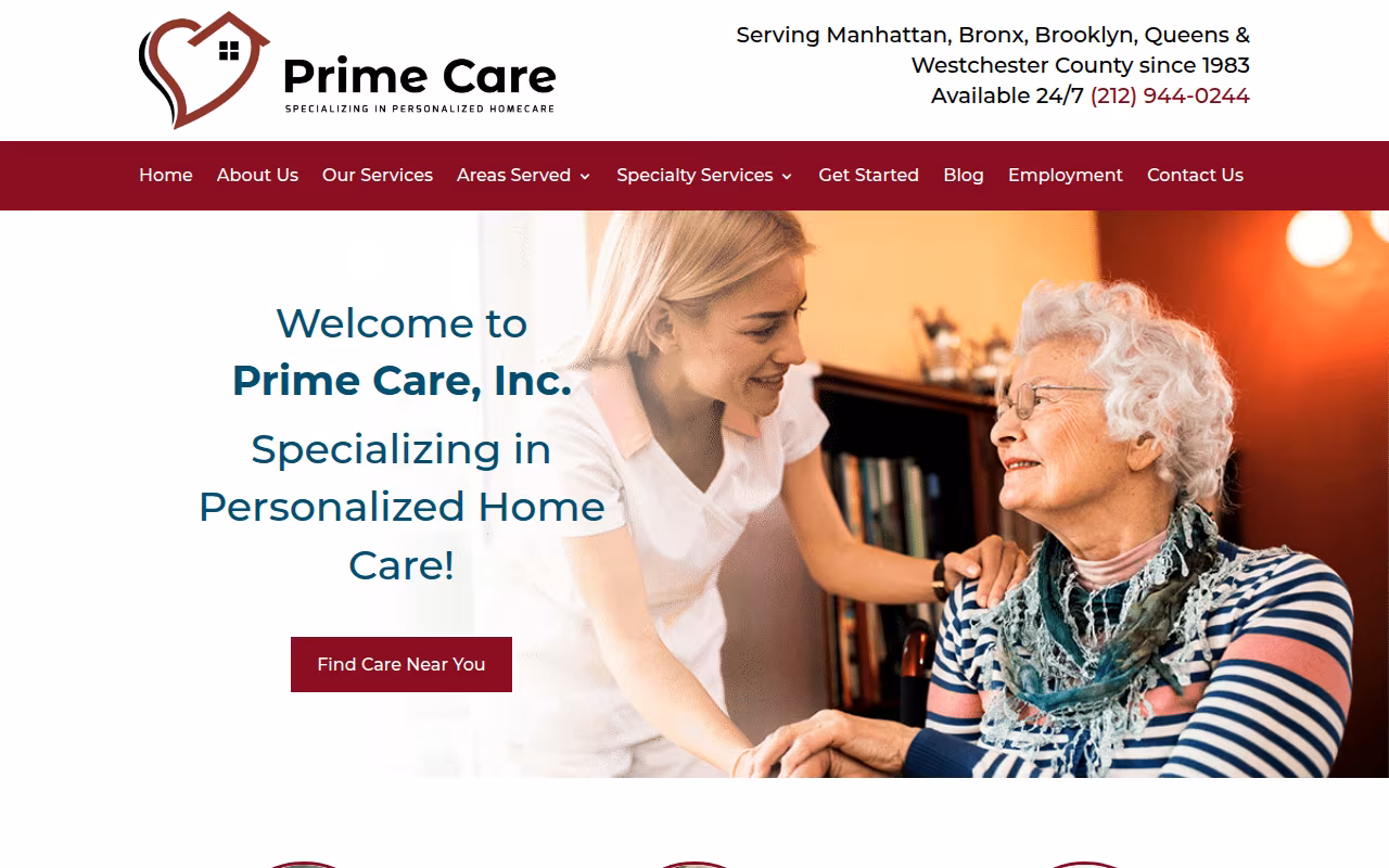 Prime Care Inc website