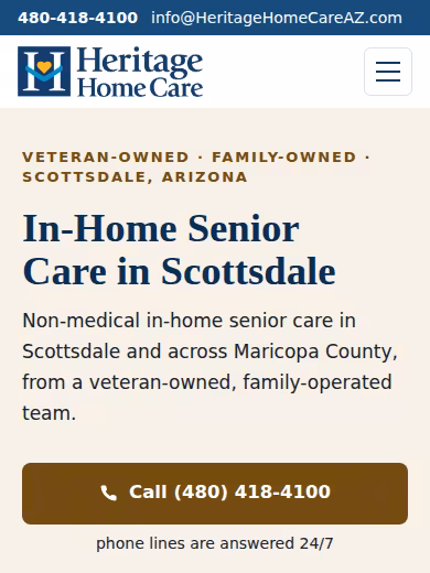 Heritage Home Care website