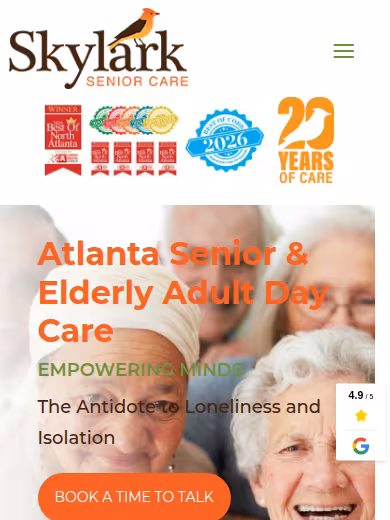 Skylark Adult Day Care website