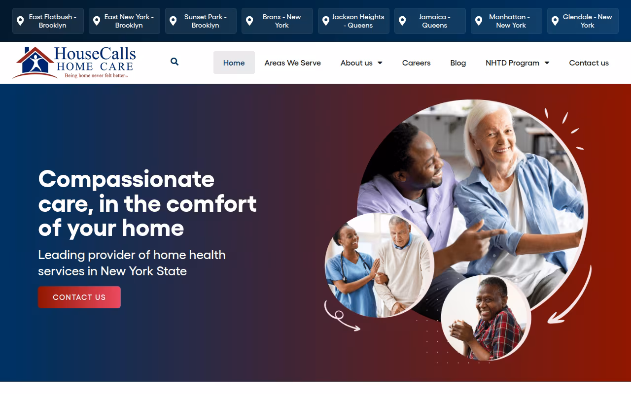 HouseCalls Home Care website