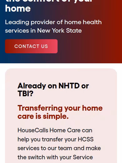 HouseCalls Home Care website