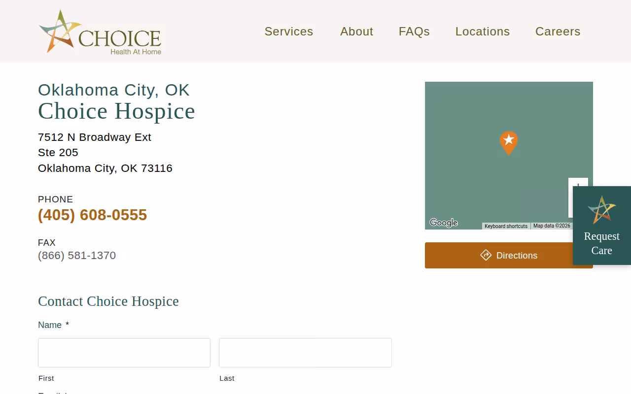 Choice Hospice website