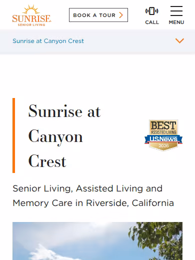Sunrise at Canyon Crest website