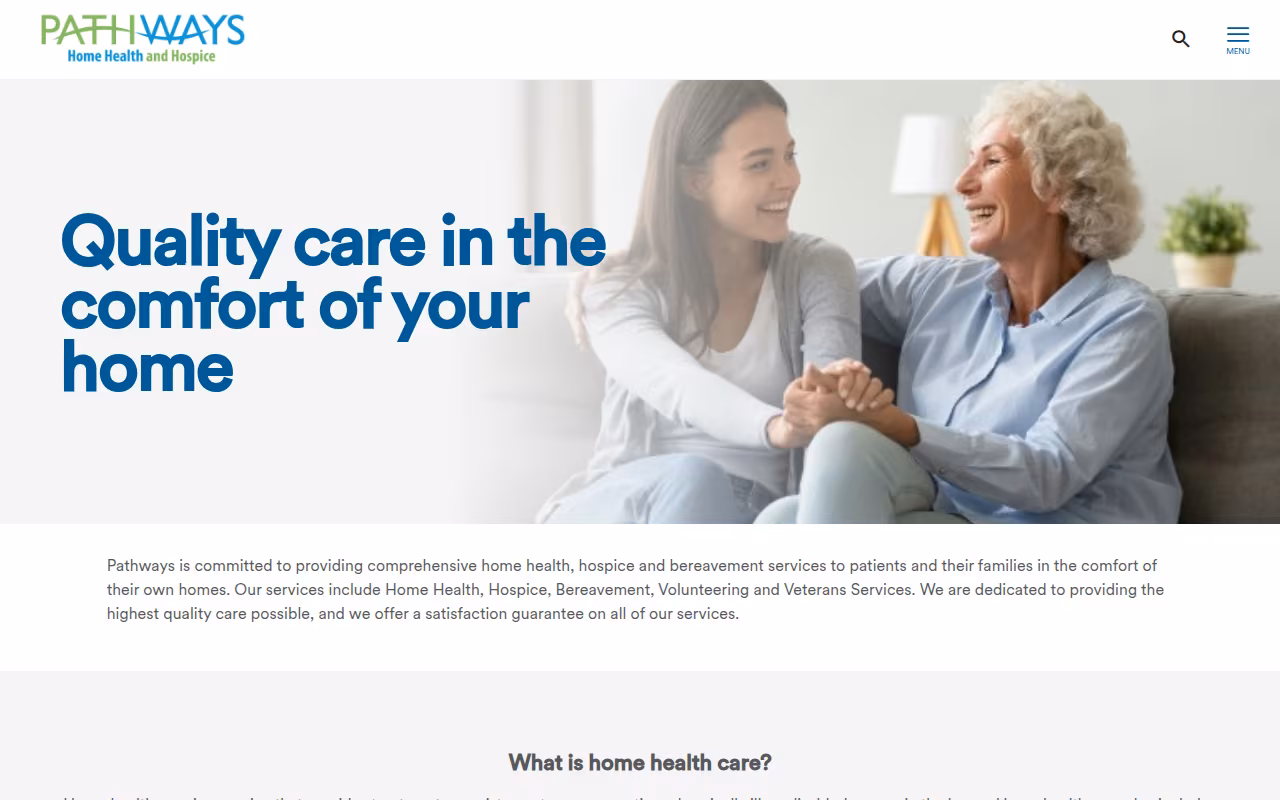 Pathways Home Health and Hospice website
