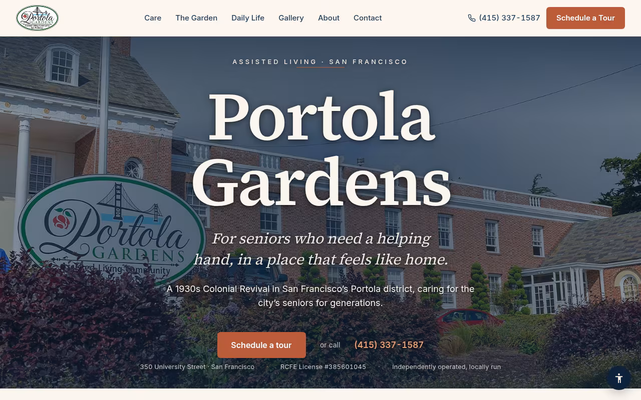 Portola Gardens website
