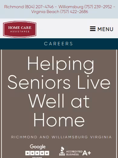 Home Care Assistance of Richmond website