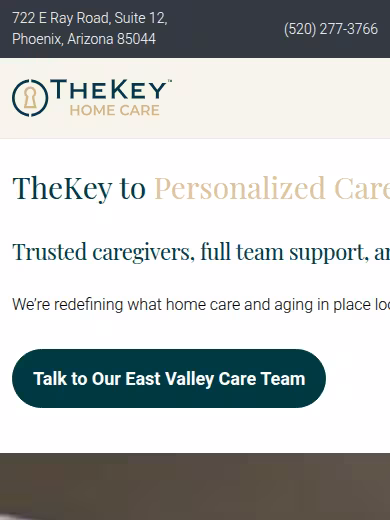TheKey - Senior Home Care website