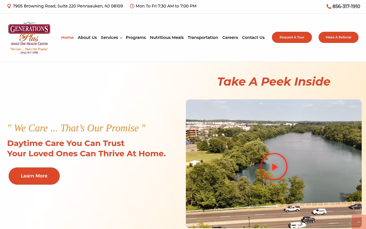 Generations Plus Adult Medical Day Care website