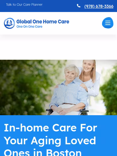 Global One Home Care Boston website