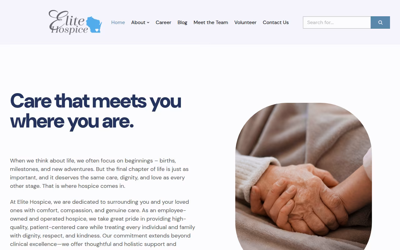 Elite Hospice Inc website