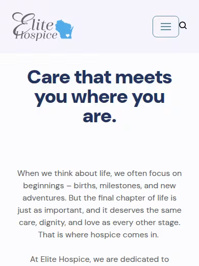 Elite Hospice Inc website