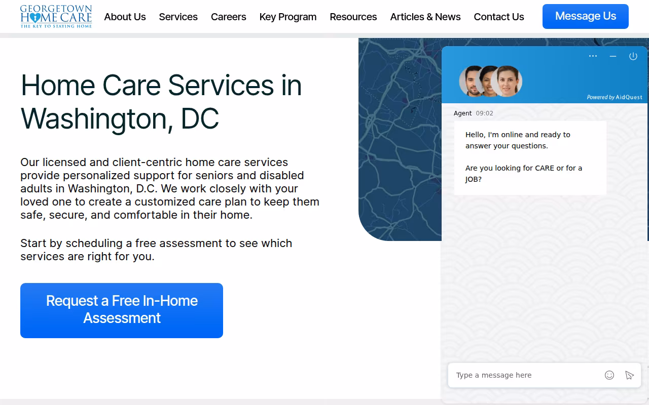 Georgetown Home Care website