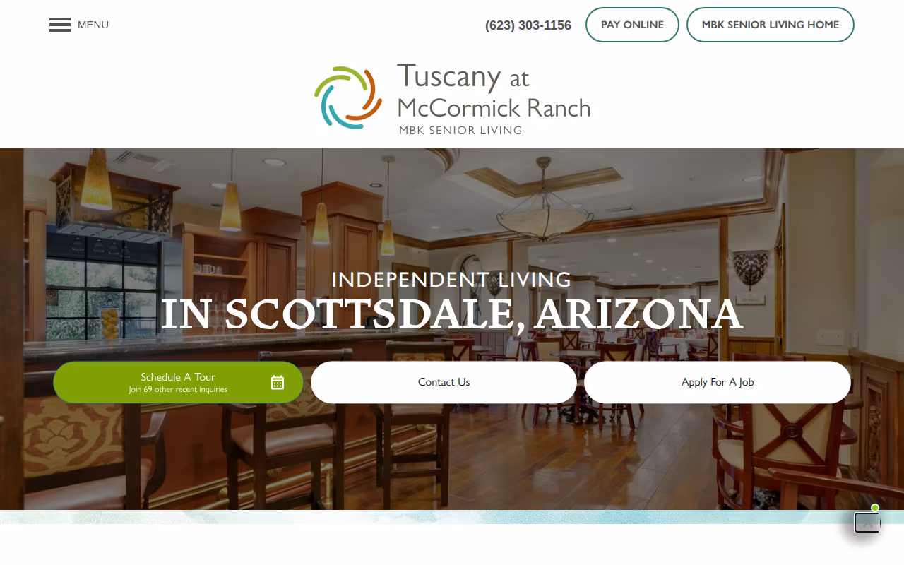 Tuscany at McCormick Ranch website