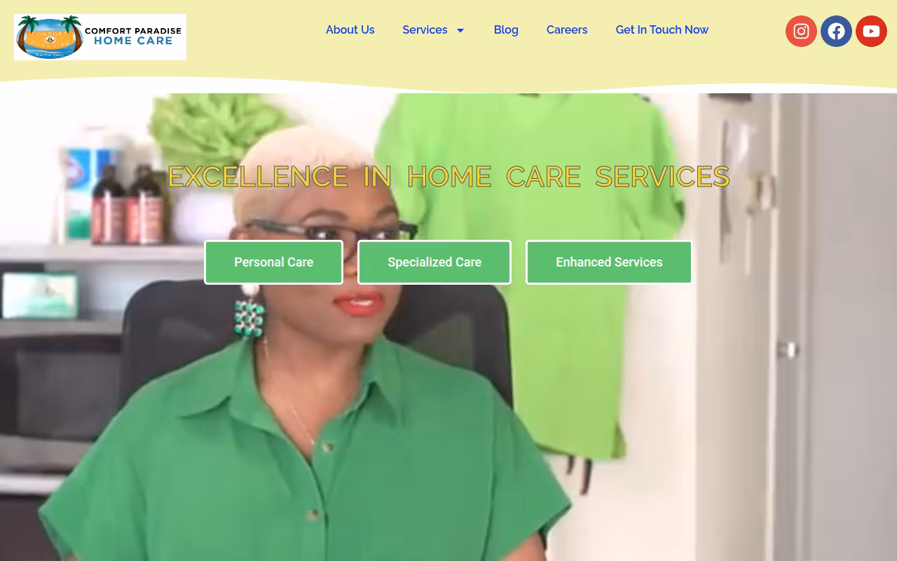 Comfort Paradise Home Care Agency website