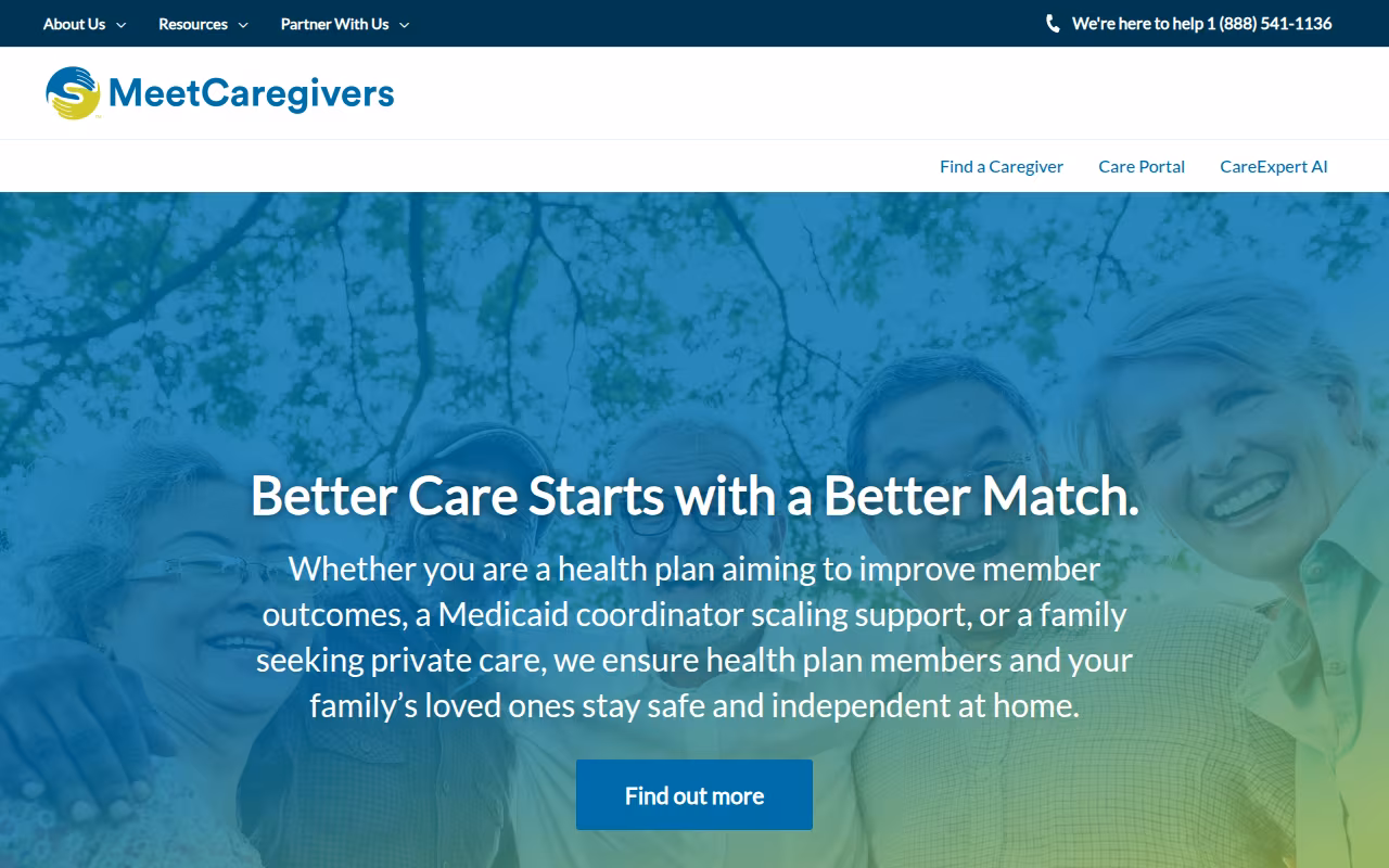 MeetCaregivers website