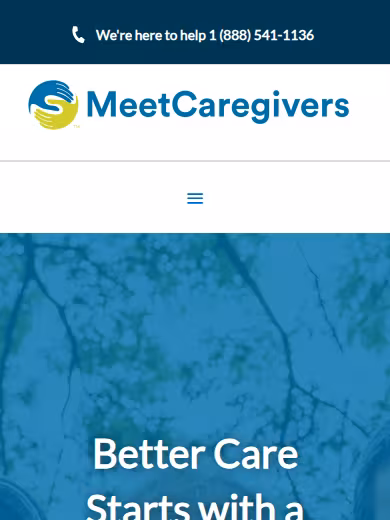 MeetCaregivers website