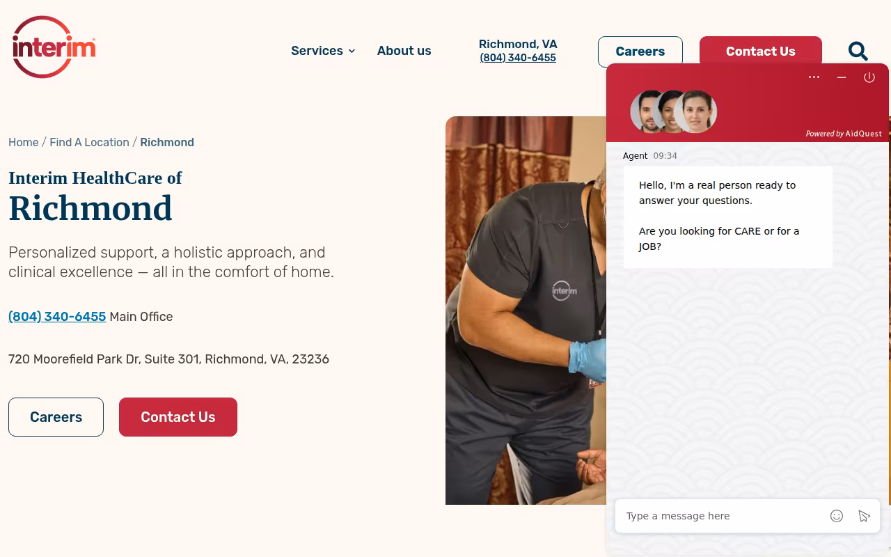 Interim HealthCare of Richmond website