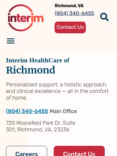 Interim HealthCare of Richmond website