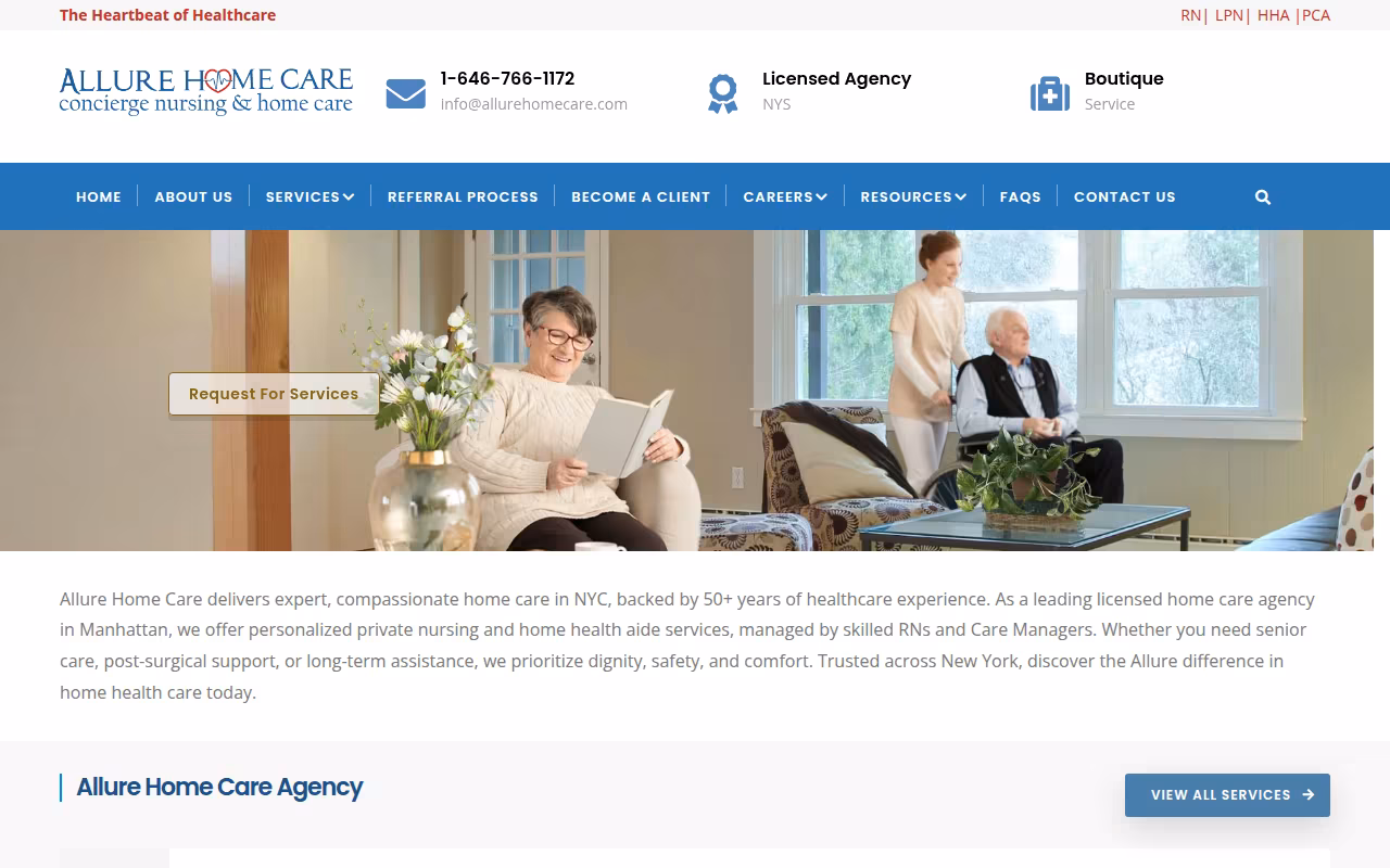 Allure Home Care, LLC website
