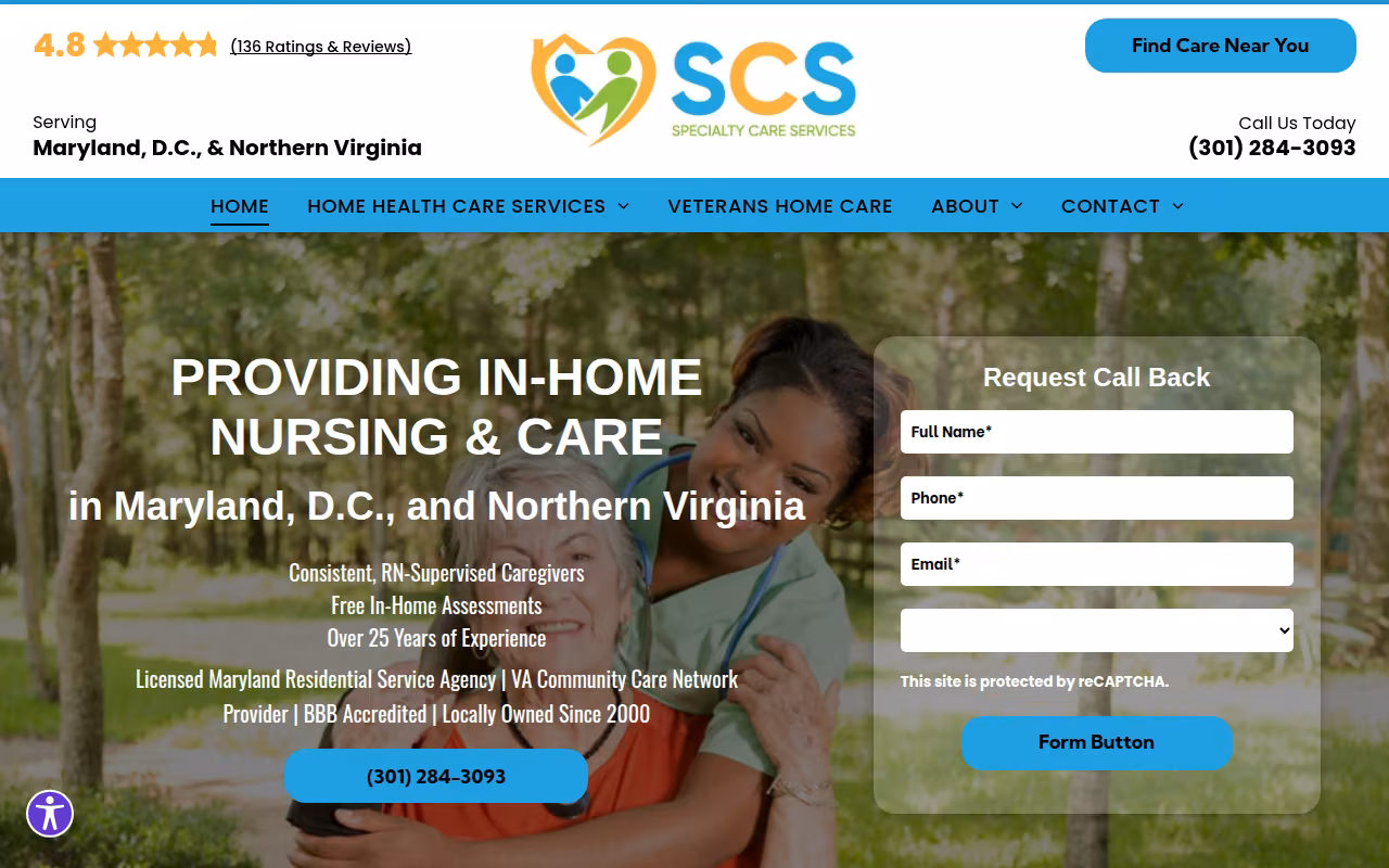 Specialty Care Services website