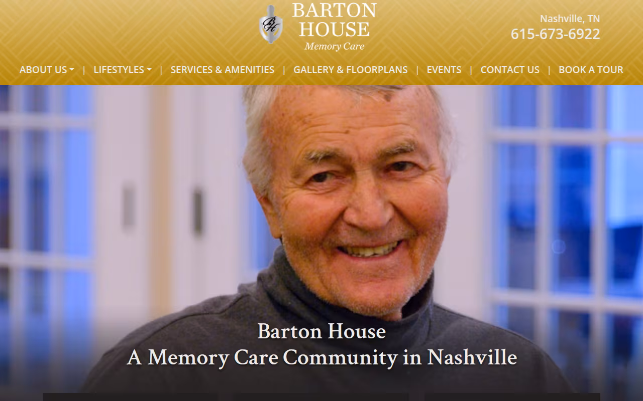 Barton House Memory Care website
