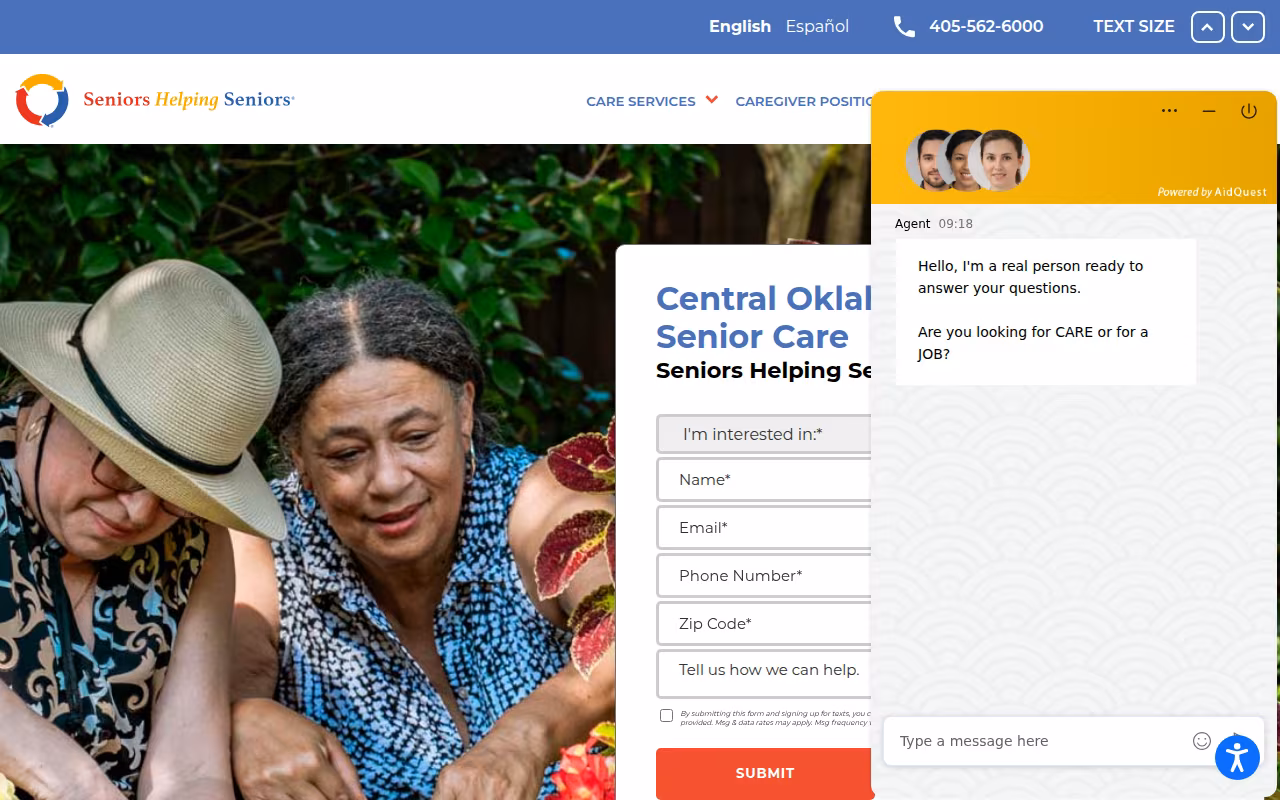 Seniors Helping Seniors Central Oklahoma website