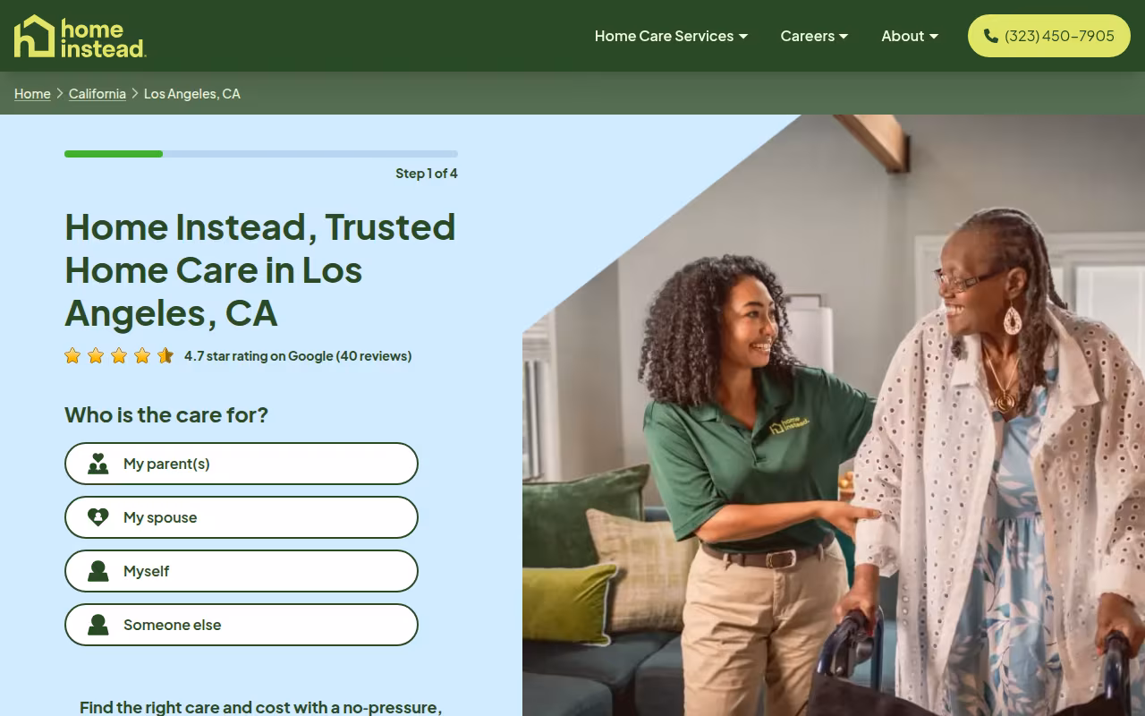 Home Instead, Home Care Services of Los Angeles website