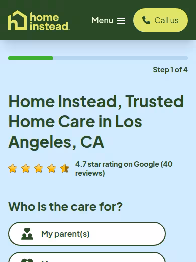Home Instead, Home Care Services of Los Angeles website