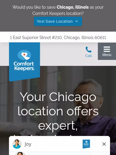 Comfort Keepers of Chicago, IL website