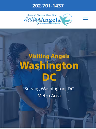 Visiting Angels Senior Home Care Washington DC website