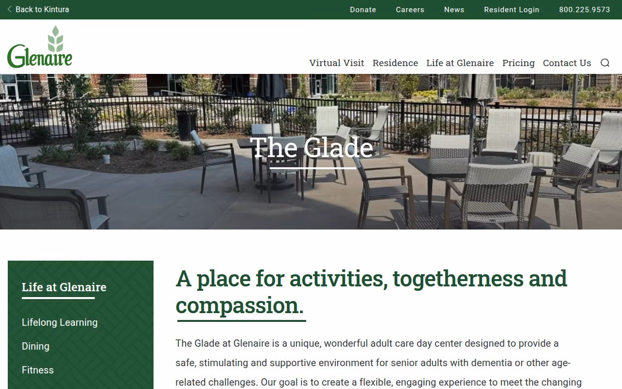 The Glade At Glenaire website