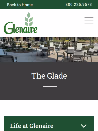 The Glade At Glenaire website
