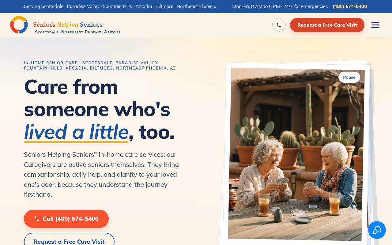 Seniors Helping Seniors Scottsdale & Northeast Phoenix website