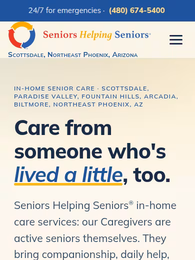 Seniors Helping Seniors Scottsdale & Northeast Phoenix website