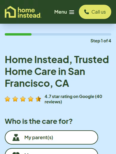 Home Instead website