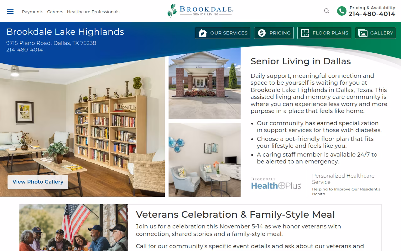 Brookdale Lake Highlands website