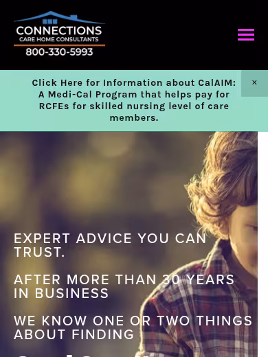 Connections Care Home Consultants website